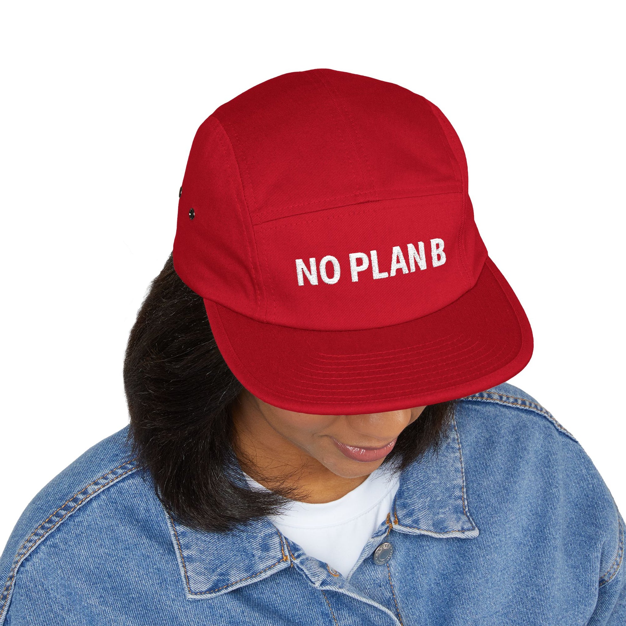 Trendy 5 Panel Cap with 'No Plan B' Embroidery, Casual Hat, Unique Gift for Adventurers, Streetwear Accessory, Perfect for Travel