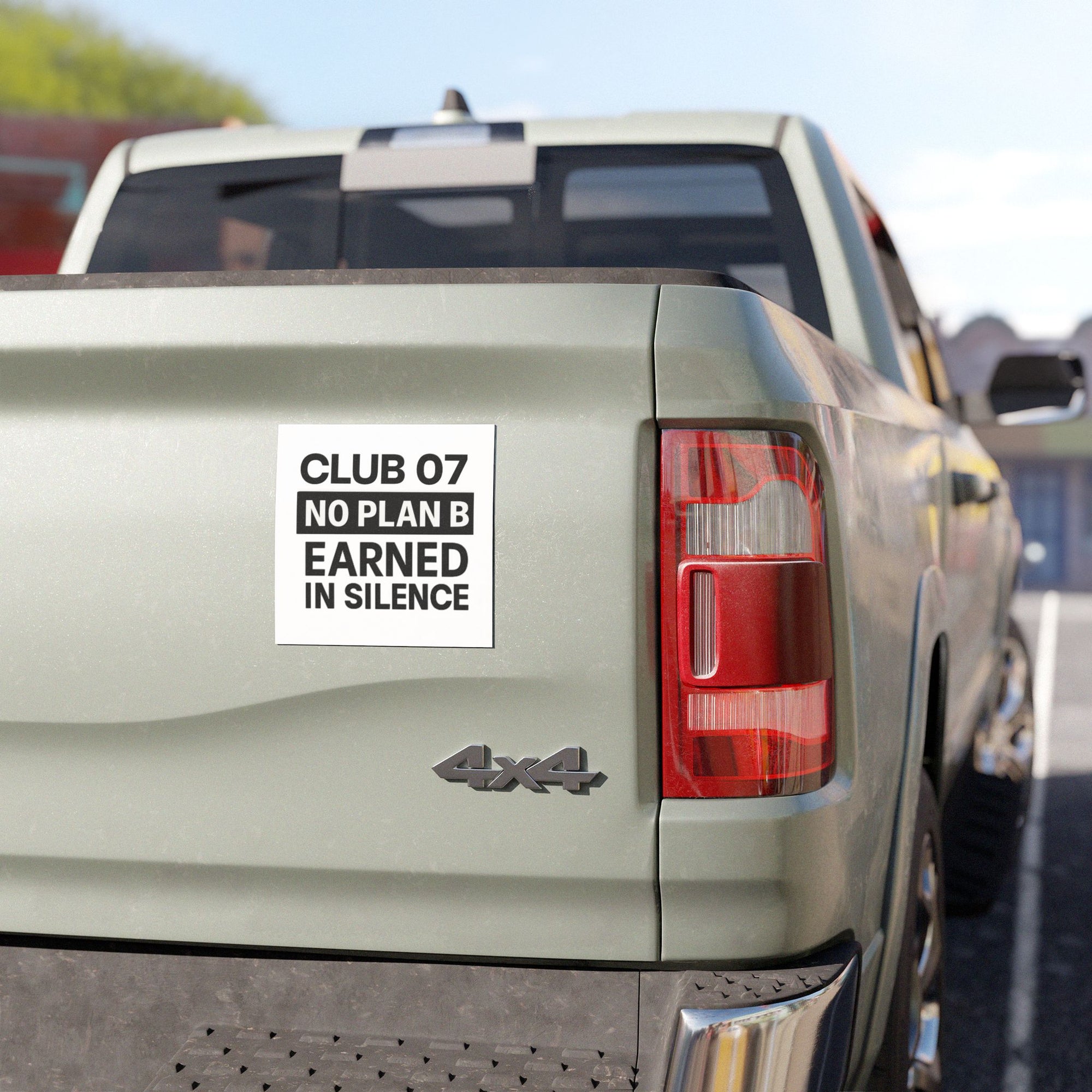 Bold Car Magnet - Club 07 No Plan B, Earned in Silence - Perfect for Sports Fans, Motivational Gifts, Car Decor, Road Trip Essentials