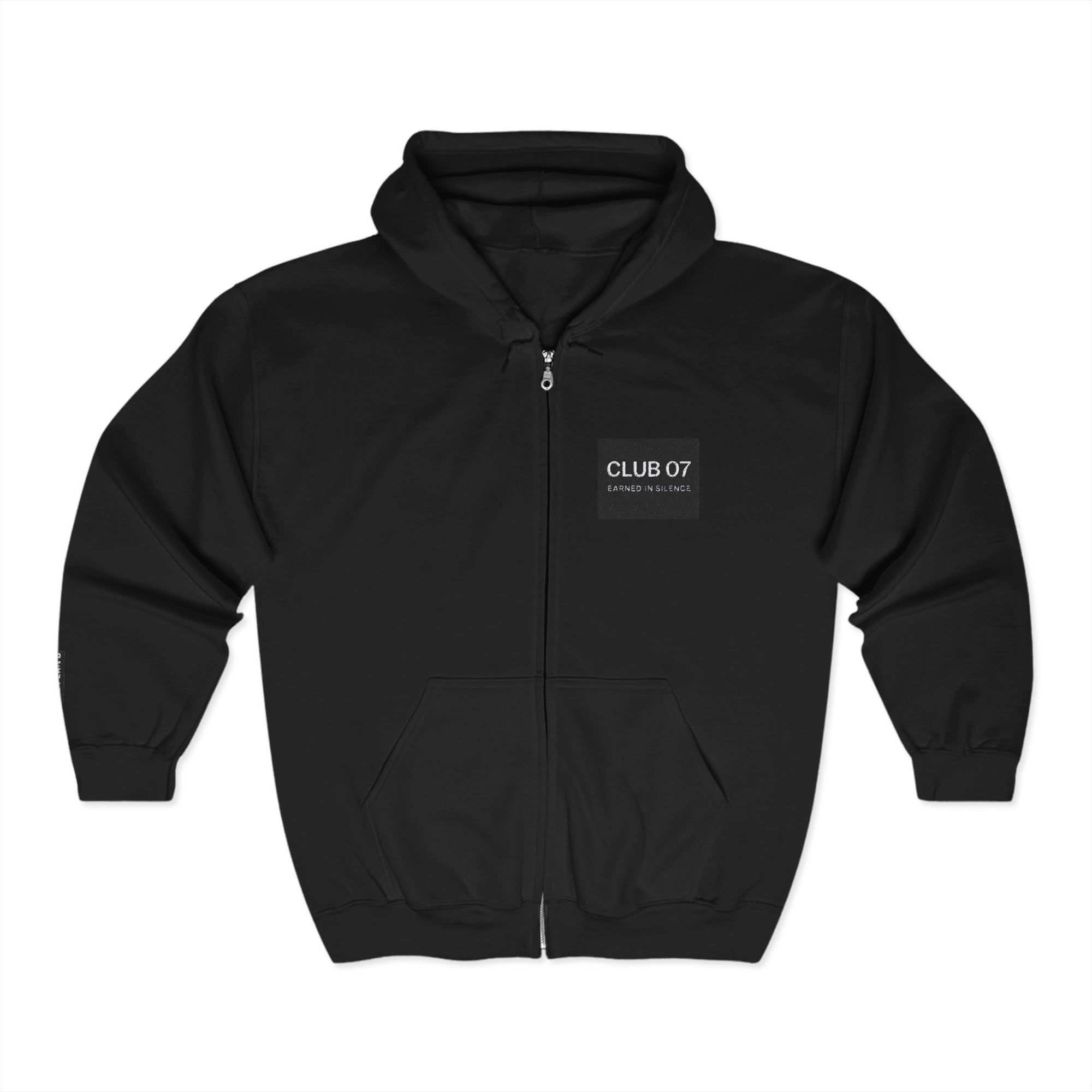 Unisex Zip-Up Hooded Sweatshirt with CLUB 07 Design, Cozy Casual Wear, Perfect for Layering, Great for Gifting, Everyday Comfort